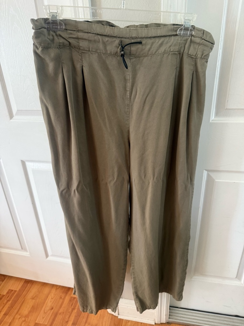 DKNY Olive-Tone Boot Cut Drawstring Pants